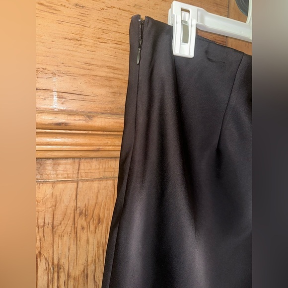 Black Silk Midi Skirt - Picture 3 of 4